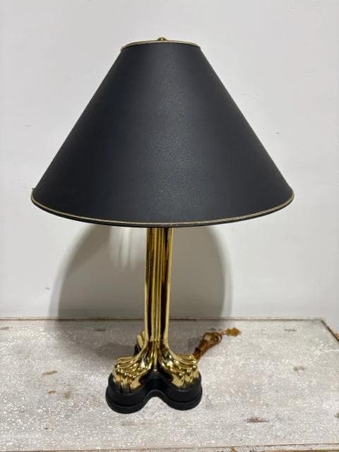 Frederick Cooper Black And Brass Tiger Paw Lamp - Image 1