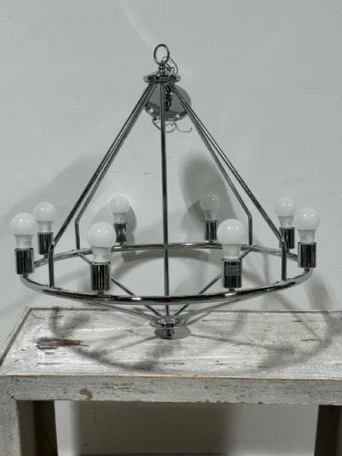 8-Light Round Silver Light Pendant - Image 1