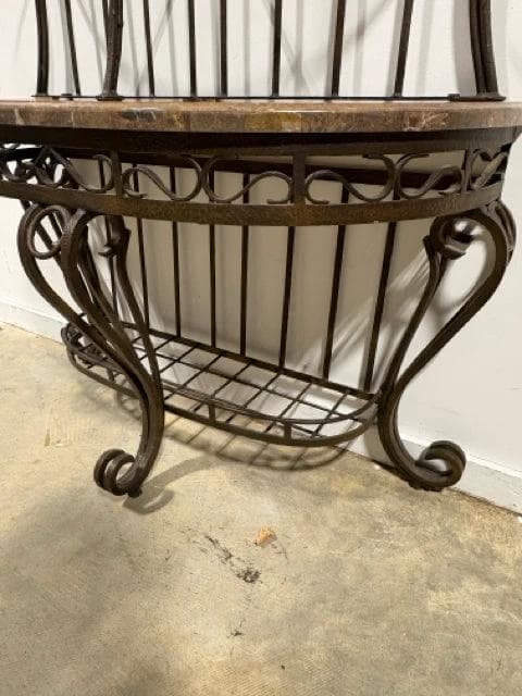Wrought Iron Baker's Rack With Stone Top - Thumbnail 3