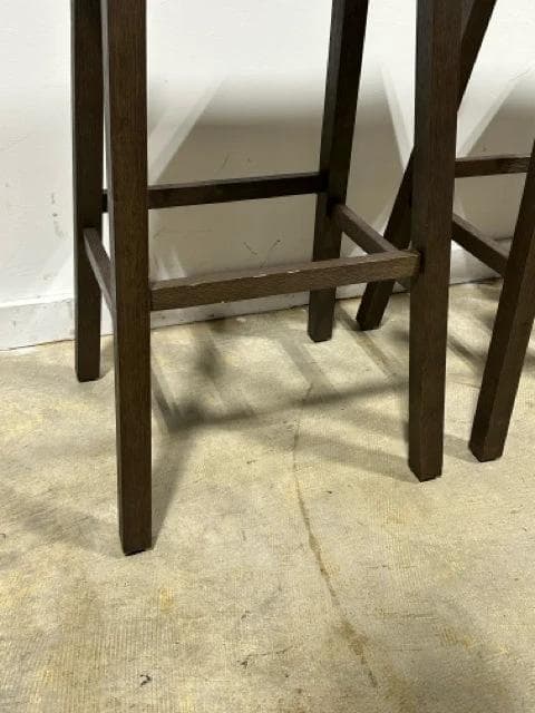 Set Of 3 Wooden Bar Height Stools - Thumbnail 2