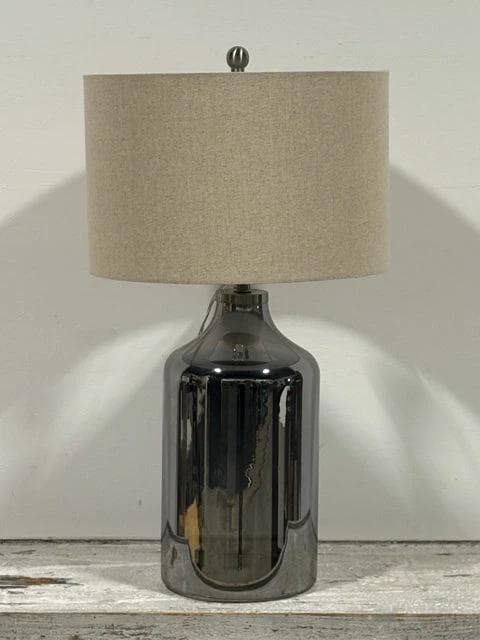 Pottery Barn Metallic Glass Table Lamp with Drum Shade - Image 1
