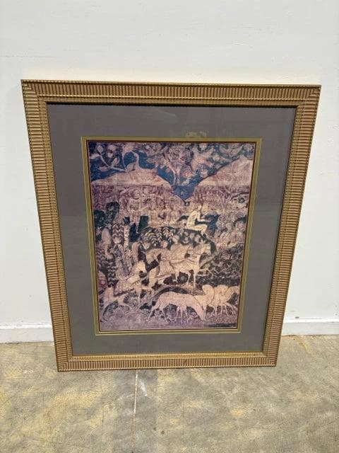 "The Riders" By Prendergast Gold Framed Artwork - Image 1