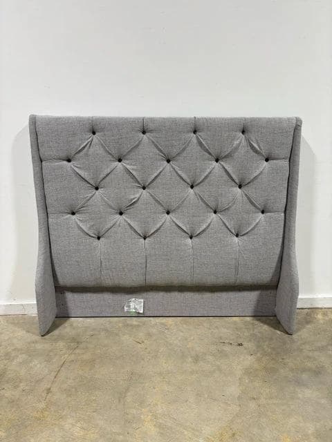 S.O.L.E. Designs Queen Tufted Grey Headboard includes Metal Bed Frame - Image 1