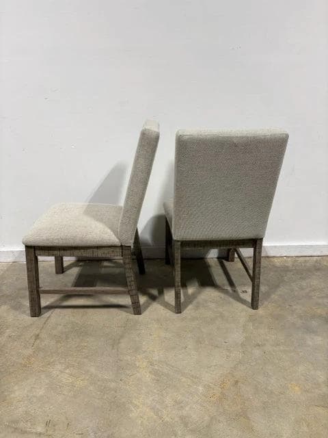 Set of 2 Ashley Grey Upholstered Dining Chairs with Driftwood Legs - Thumbnail 2