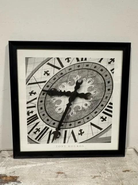 Tony Koukos Clock Art In Black Frame - Image 1