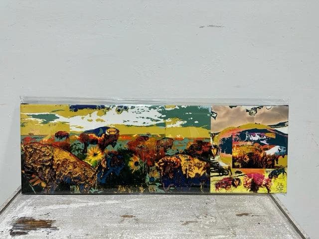 Buffalo Roaming Canvas Artwork - Image 1