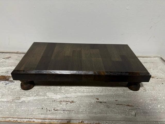 Handmade Dark Wood Large Rectangular Riser - Image 1