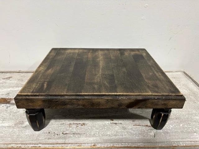 Handmade Black Distressed Wooden Riser - Image 1