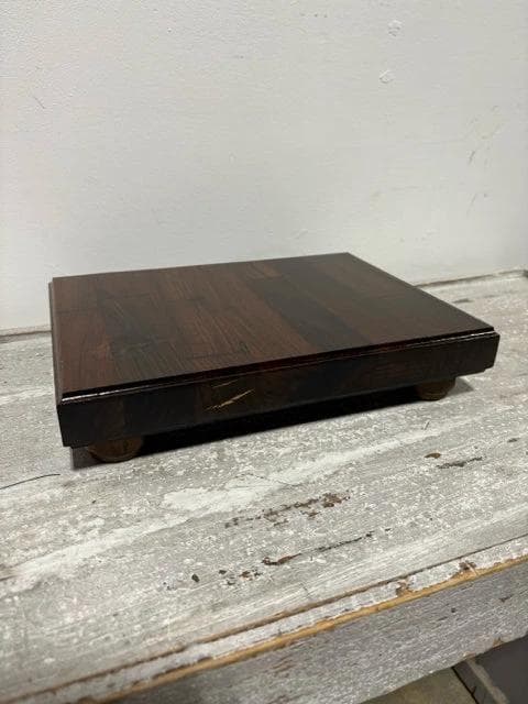 Handmade Small Dark Wood Rectangular Riser - Image 1