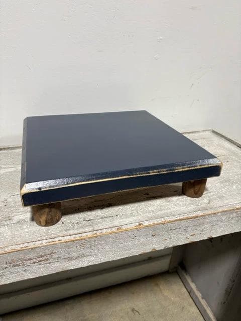 Handmade Blue Wooden Riser - Image 1