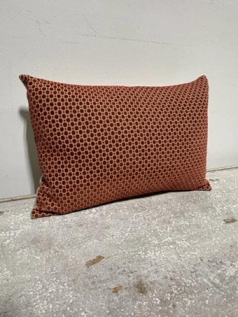 Rust Geometric Patterned Lumbar Pillow - Image 1