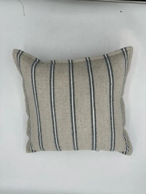 La Z Boy Taupe Navy White Stripe Pillow - Image 1