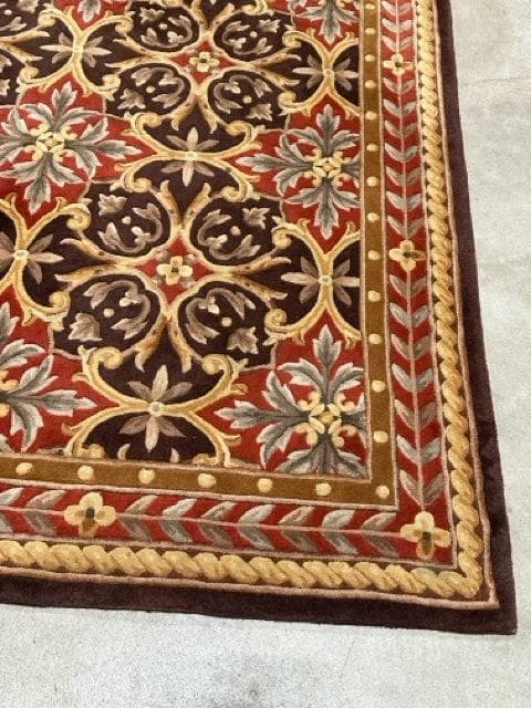 9'6"X 13'6" Ibiza Coffee & Red Wool Area Rug - Thumbnail 3