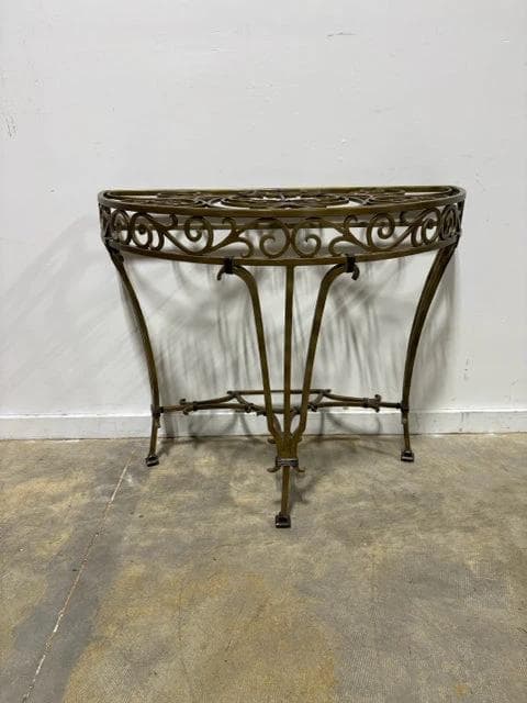 Gold Ornate Half Moon Entry Table - Image 1