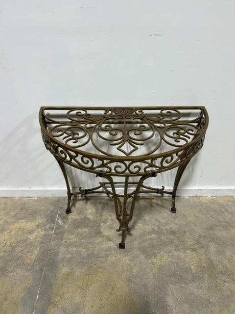 Gold Ornate Half Moon Entry Table - Thumbnail 2