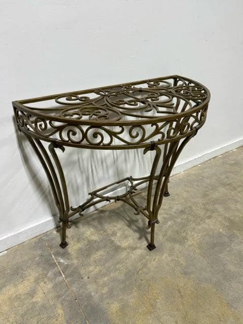Gold Ornate Half Moon Entry Table - Thumbnail 3