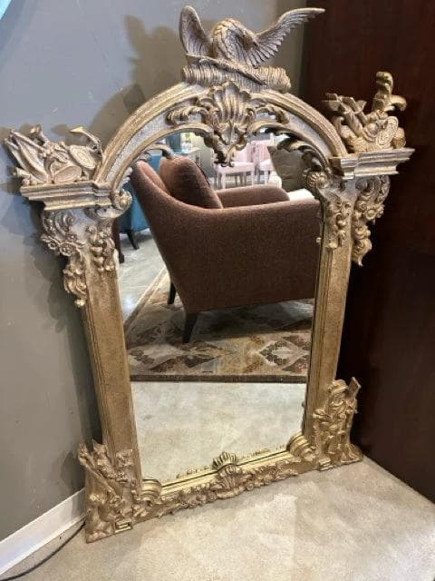 Gold Gilded Ornate Antique Mirror - Image 1