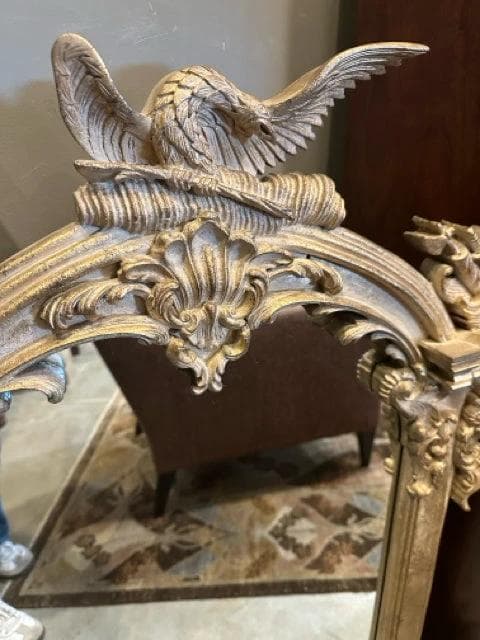 Gold Gilded Ornate Antique Mirror - Thumbnail 3