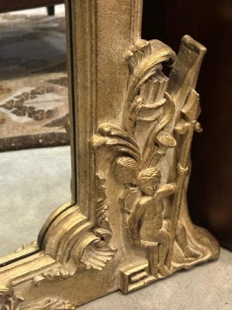 Gold Gilded Ornate Antique Mirror - Thumbnail 4