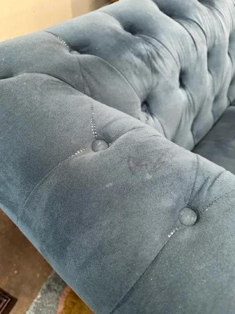 Abbyson Teal Tufted Chesterfied Sofa with Silver Nailheads - Thumbnail 3