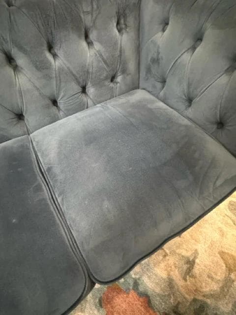 Abbyson Teal Tufted Chesterfied Sofa with Silver Nailheads - Thumbnail 4
