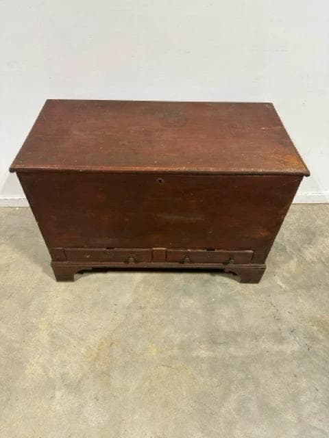 Distressed Wooden Trunk with 2 Drawers - Thumbnail 2