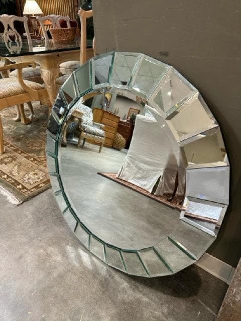 Uttermost Round Glass Beveled Mirror - Image 1