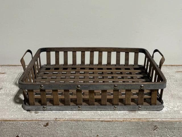 Aluminum And Wood Tray With Handles - Image 1