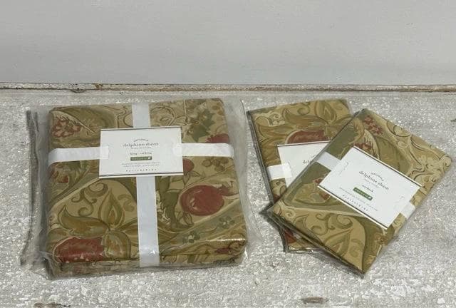 New Set Of 2 Pottery Barn Standard Delphine Pillow Shams With King Duvet Cover - Image 1