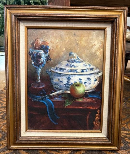 Framed Still Life Composition Of Dinnerware - Image 1