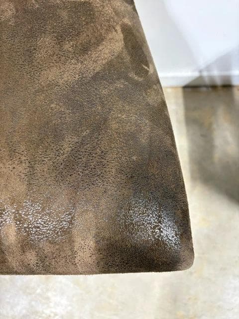 Set of 2 Country Home Furniture Pecan Bar Stools with Brown Suede Seats - Thumbnail 3