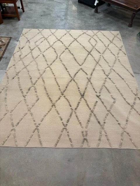 7'9"X9'9" White Sand Jute Area Rug - Image 1