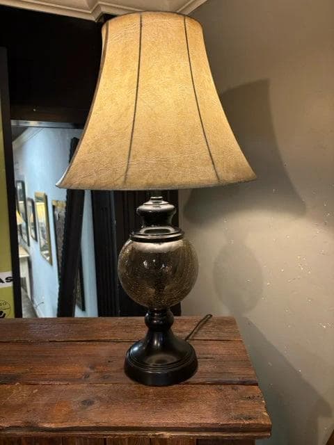 Bronze Table Lamp with Smoke Glass Urn Base - Image 1