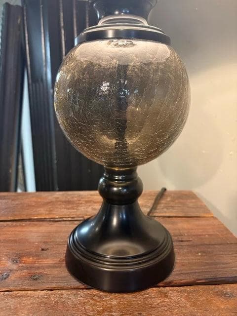 Bronze Table Lamp with Smoke Glass Urn Base - Thumbnail 2