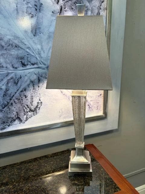 Candlestick Mercury Glass Table Lamp - Image 1