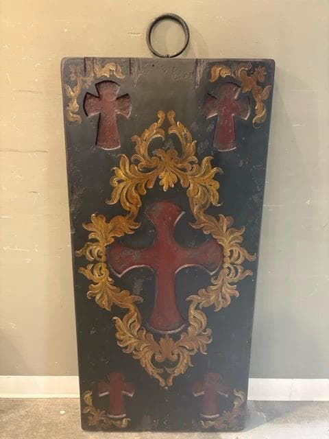 Carved Wood Cross Wall Decor - Image 1