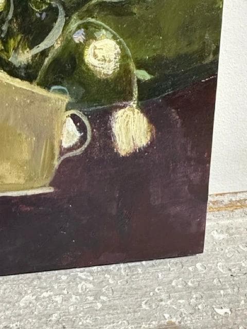 Fancy Flowers Acrylic Original Art on Wooden Panel By Lisa Graham - Thumbnail 2