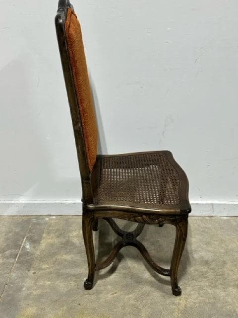 French Provencial Side Chair With Cane Seat And Dark Red Back - Thumbnail 2