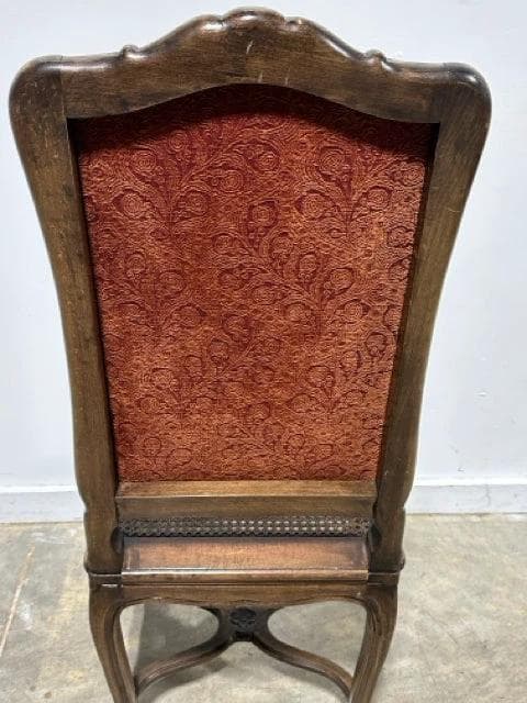 French Provencial Side Chair With Cane Seat And Dark Red Back - Thumbnail 3