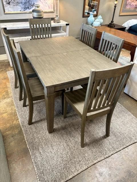 Americana Grey Dining Table with 6 Chairs - Image 1