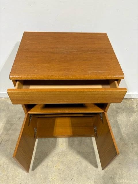 Teak Wood Multi Purpose Cabinet on Wheels - Thumbnail 2