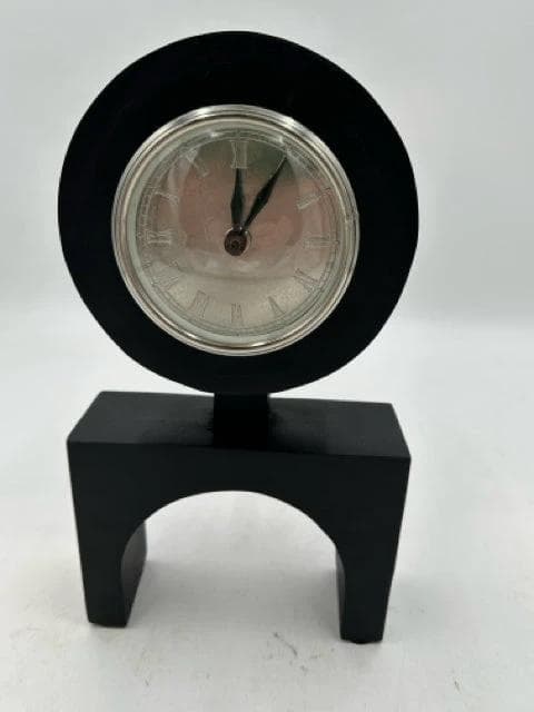Elevarre By Sage Brook Home Lester Black Wood Desk Clock - Image 1