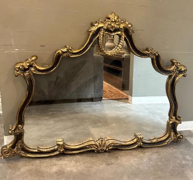 Black And Gold Ornate Mirror - Image 1