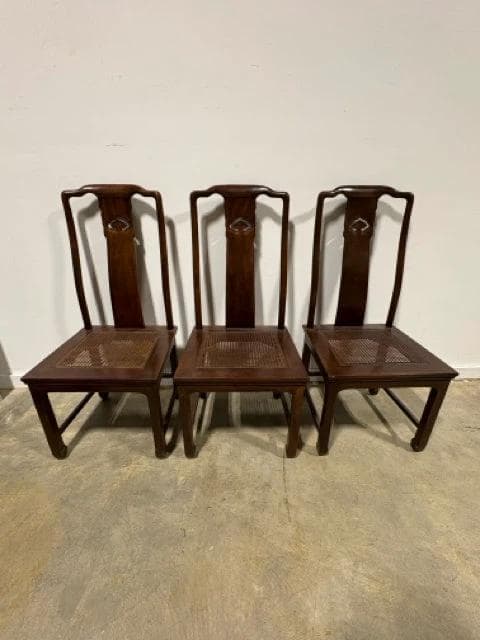 Set Of 3 Henredon Side Chairs With Cane Seats - Image 1