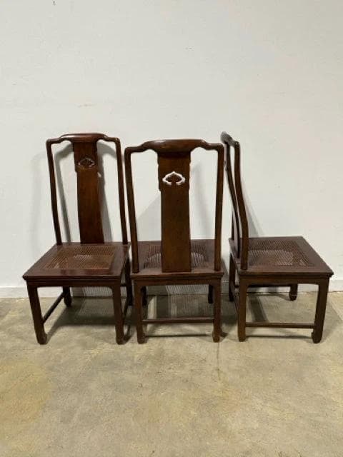 Set Of 3 Henredon Side Chairs With Cane Seats - Thumbnail 2