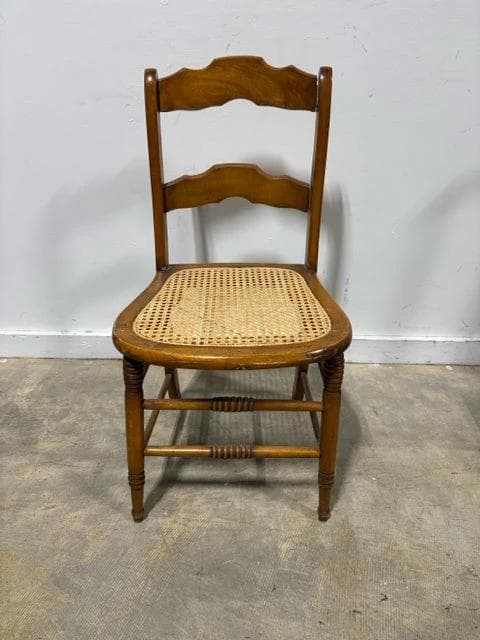 Wooden Cane Seat Dining Chair - Image 1