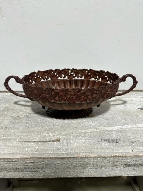Iron Compote Fruit Bowl with Handles - Image 1