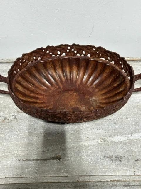 Iron Compote Fruit Bowl with Handles - Thumbnail 2