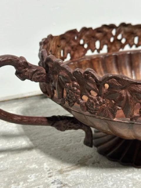 Iron Compote Fruit Bowl with Handles - Thumbnail 3