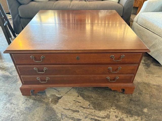 Wooden Lift Coffee Table With Drawers - Image 1